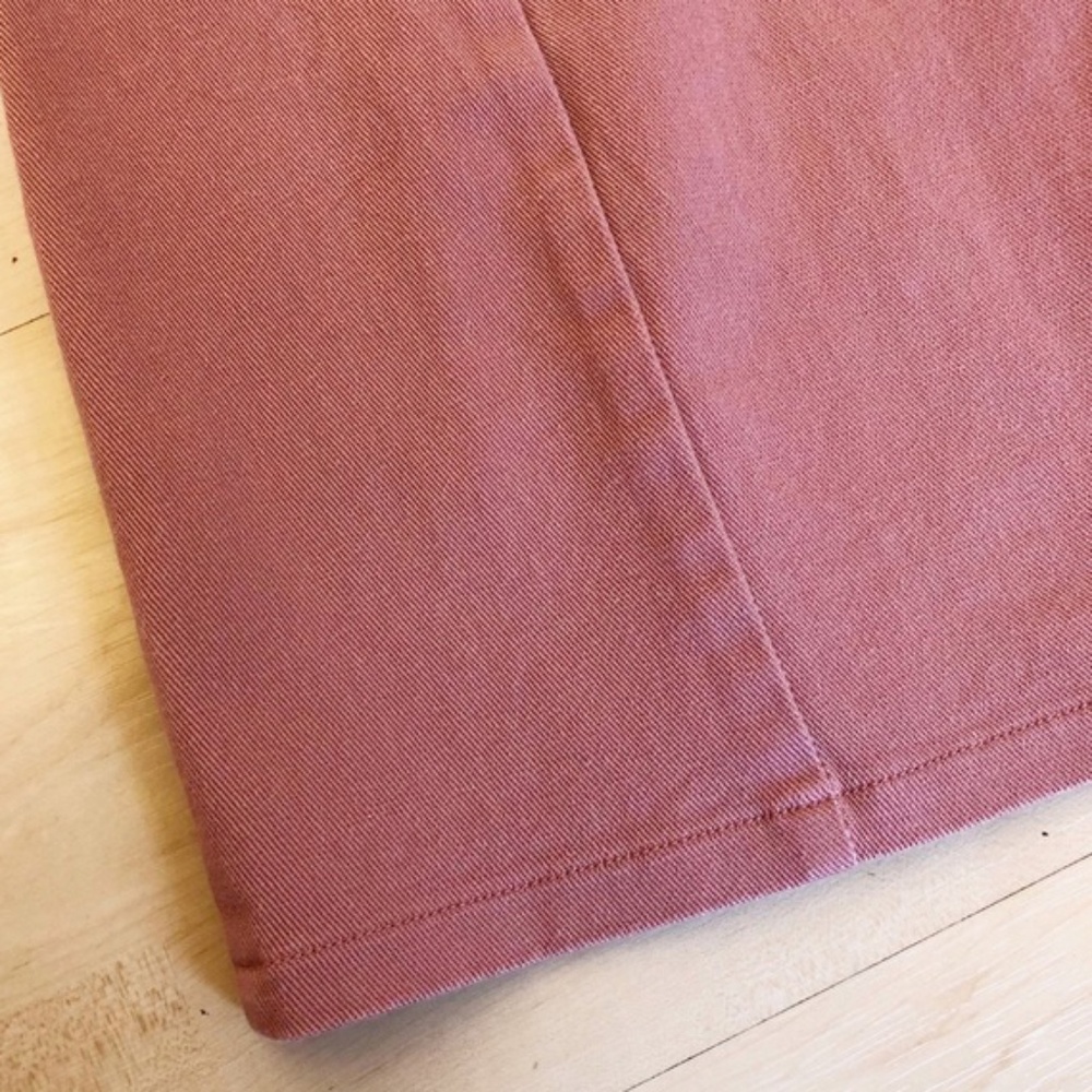Corduroy Pink Mauve Zippered A-Line Mini Skirt - Picture 2 of 3